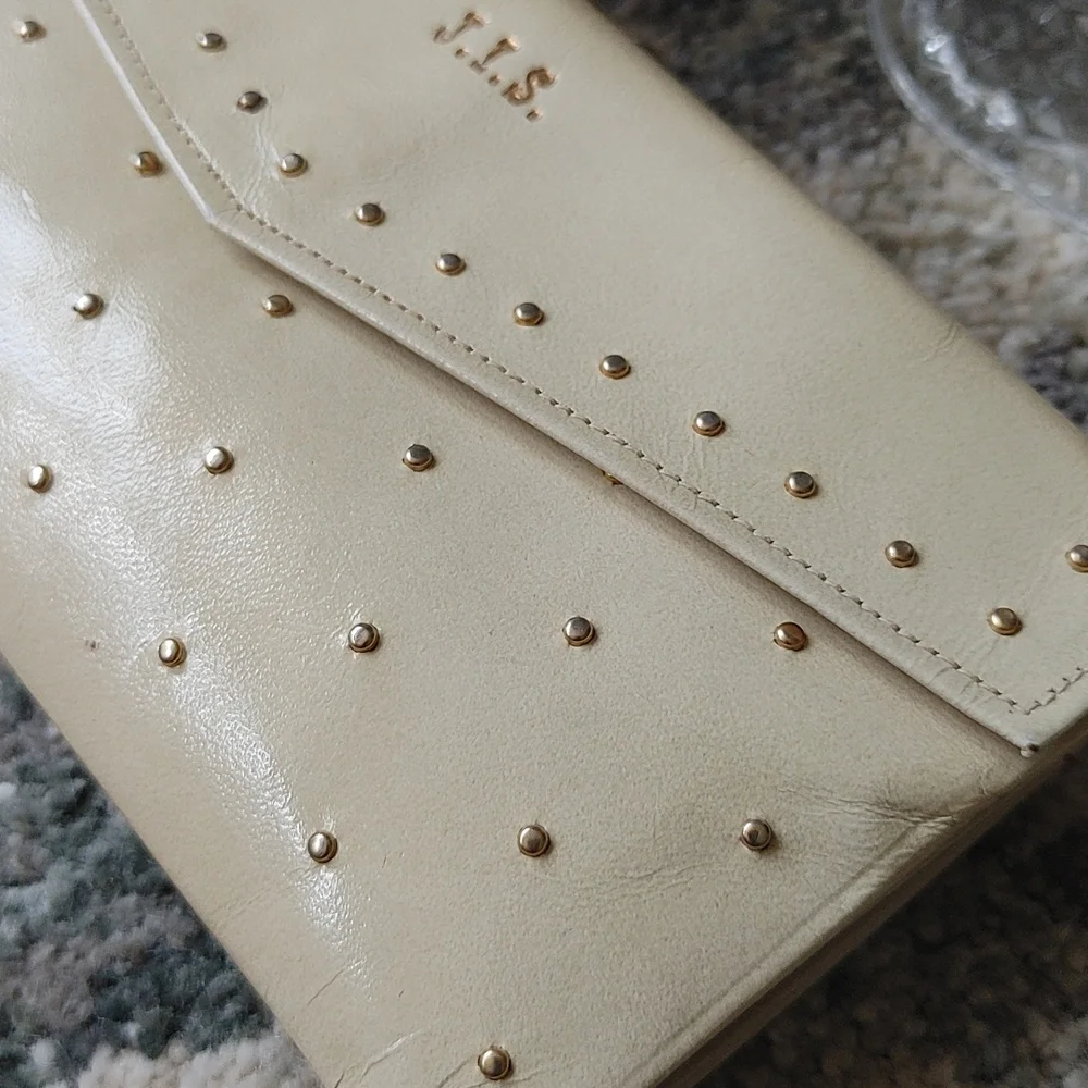Princess Gardner Gahna Cowhide Gold Studded Womens Coin Purse Wallet